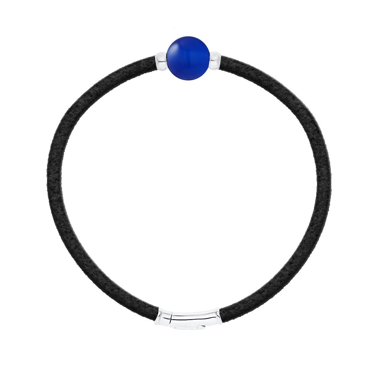 Blaues Naturachat Sterling Silber Armband