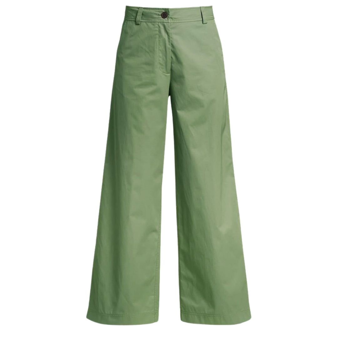 Grüne Palazzo Hose mit weitem Bein
