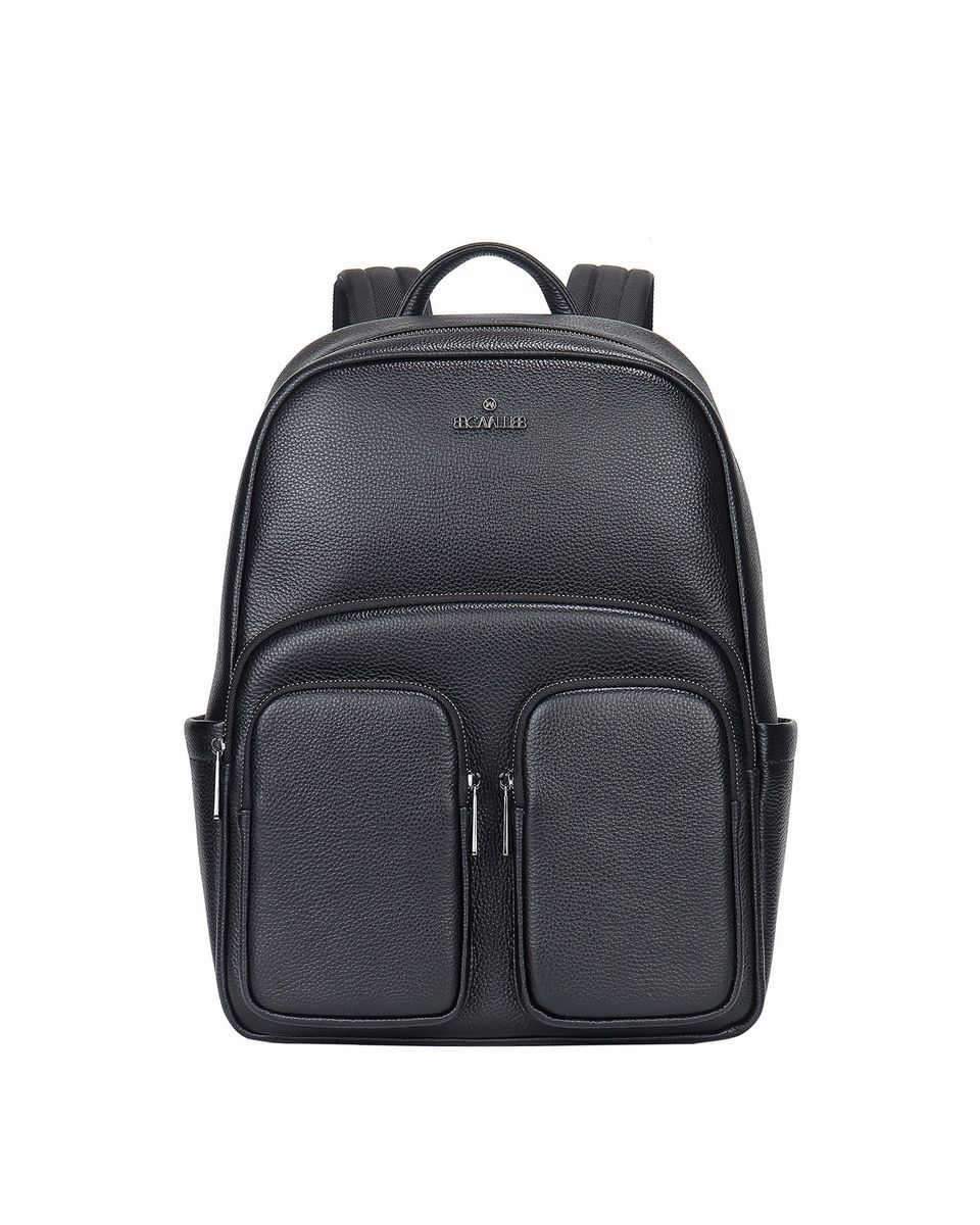 Klassischer Rucksack aus genarbtem Leder Unisex