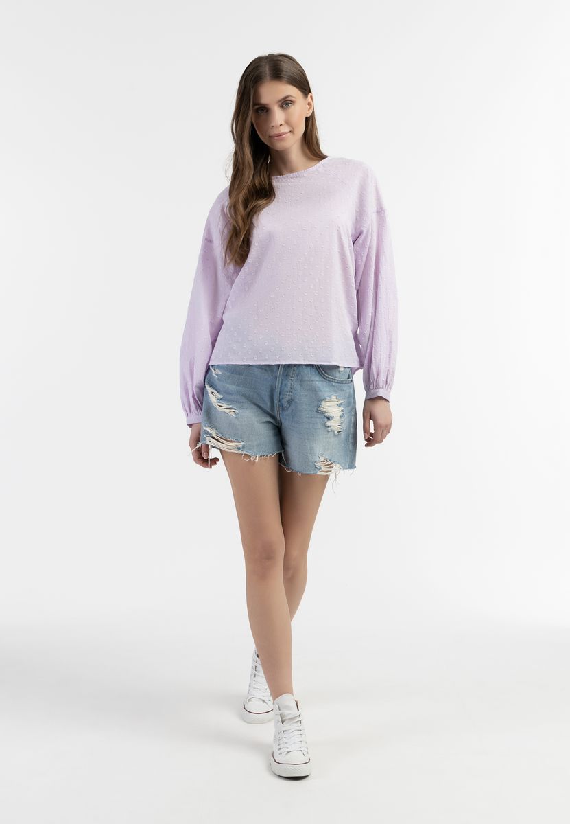 Strukturierte Raglan-Bluse aus Baumwolle