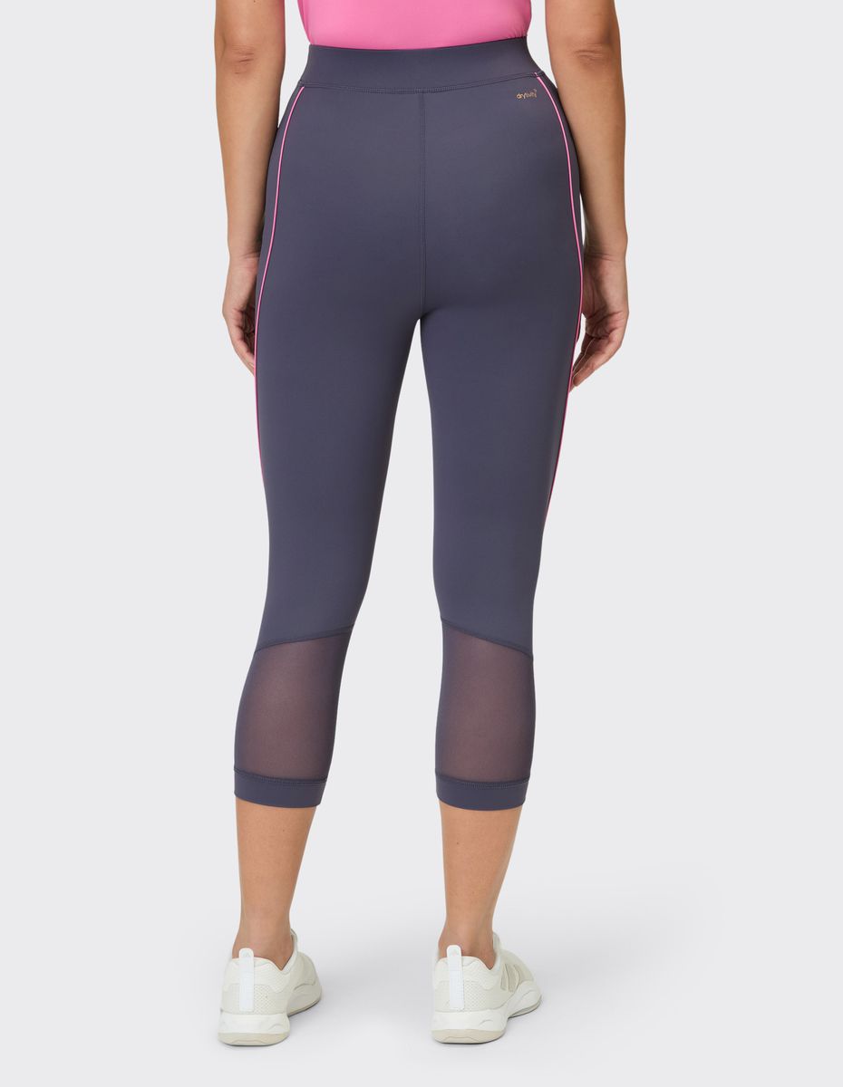 Cropped Active Leggings mit Kontrastbesatz