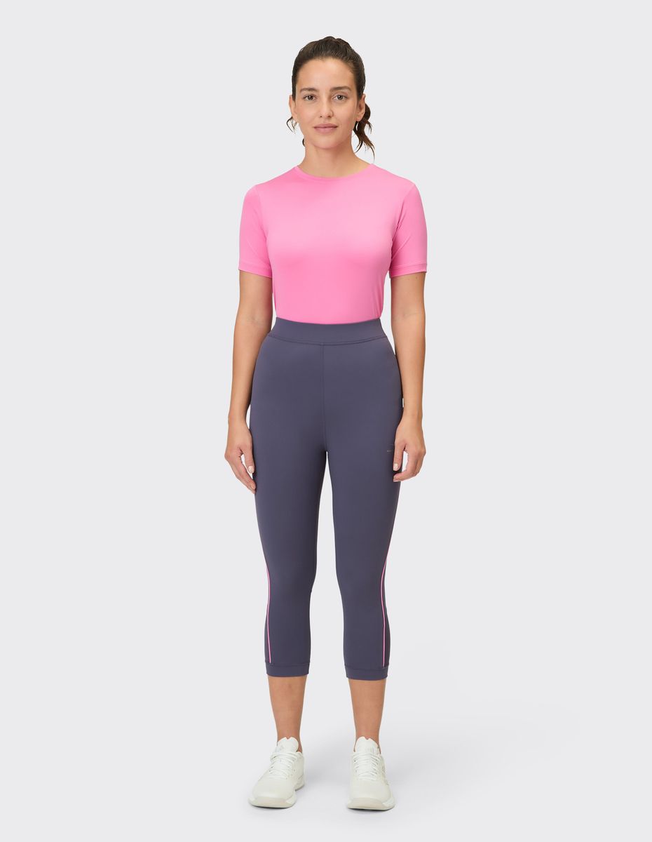 Cropped Active Leggings mit Kontrastbesatz