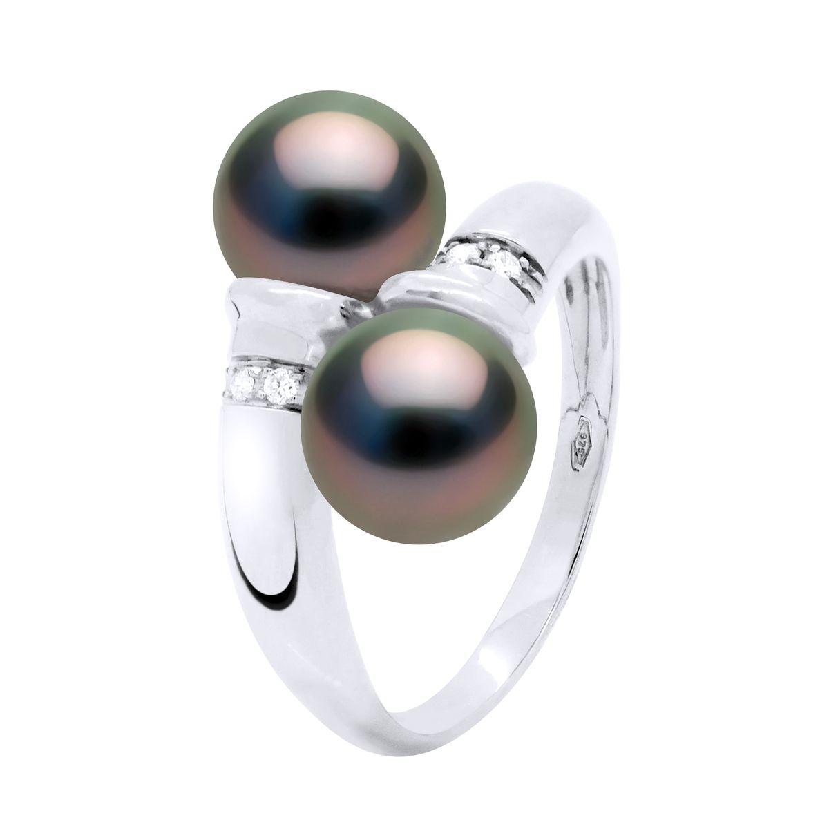Toi-et-Moi Perlenring mit Diamanten