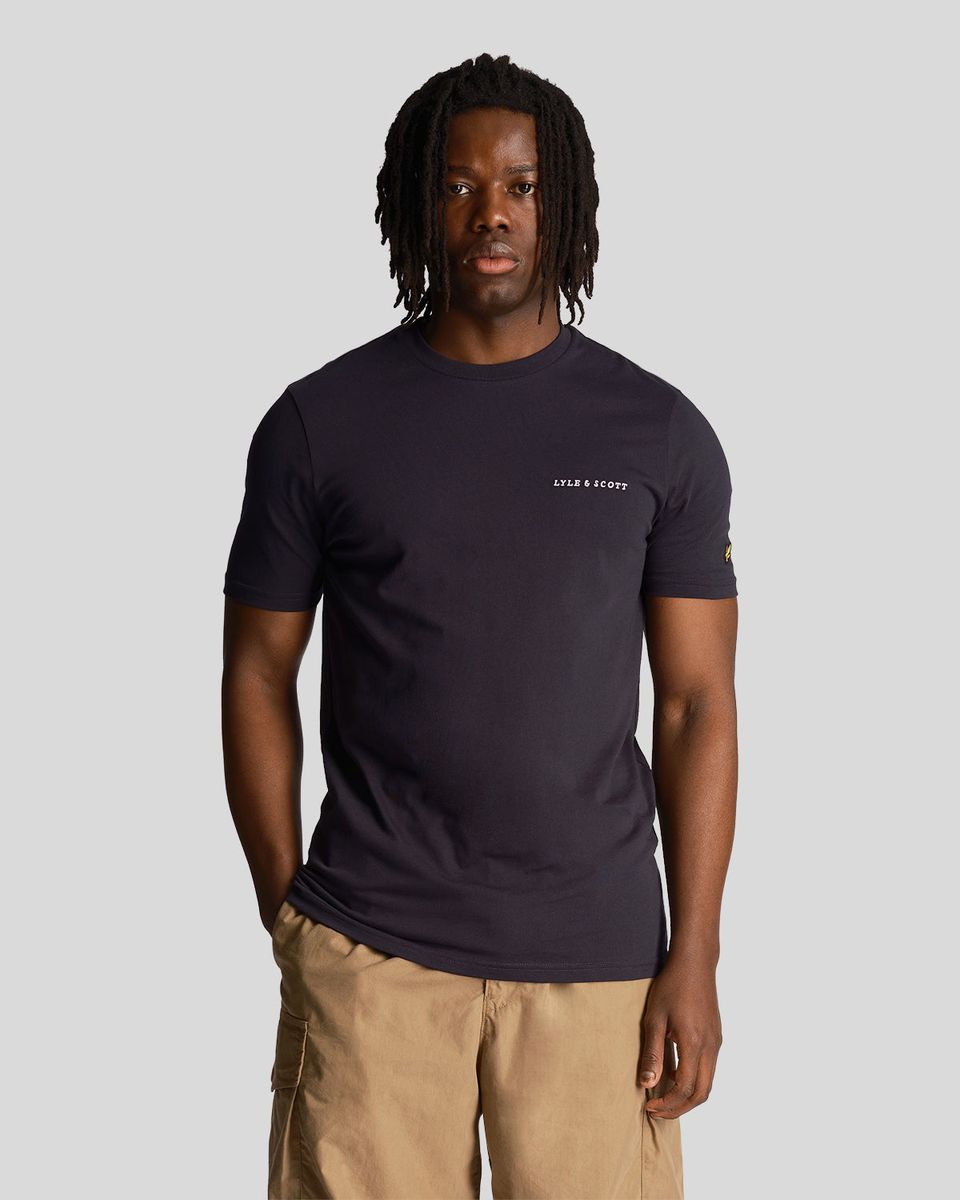 Herren Baumwoll T-Shirt mit Logo Stickerei