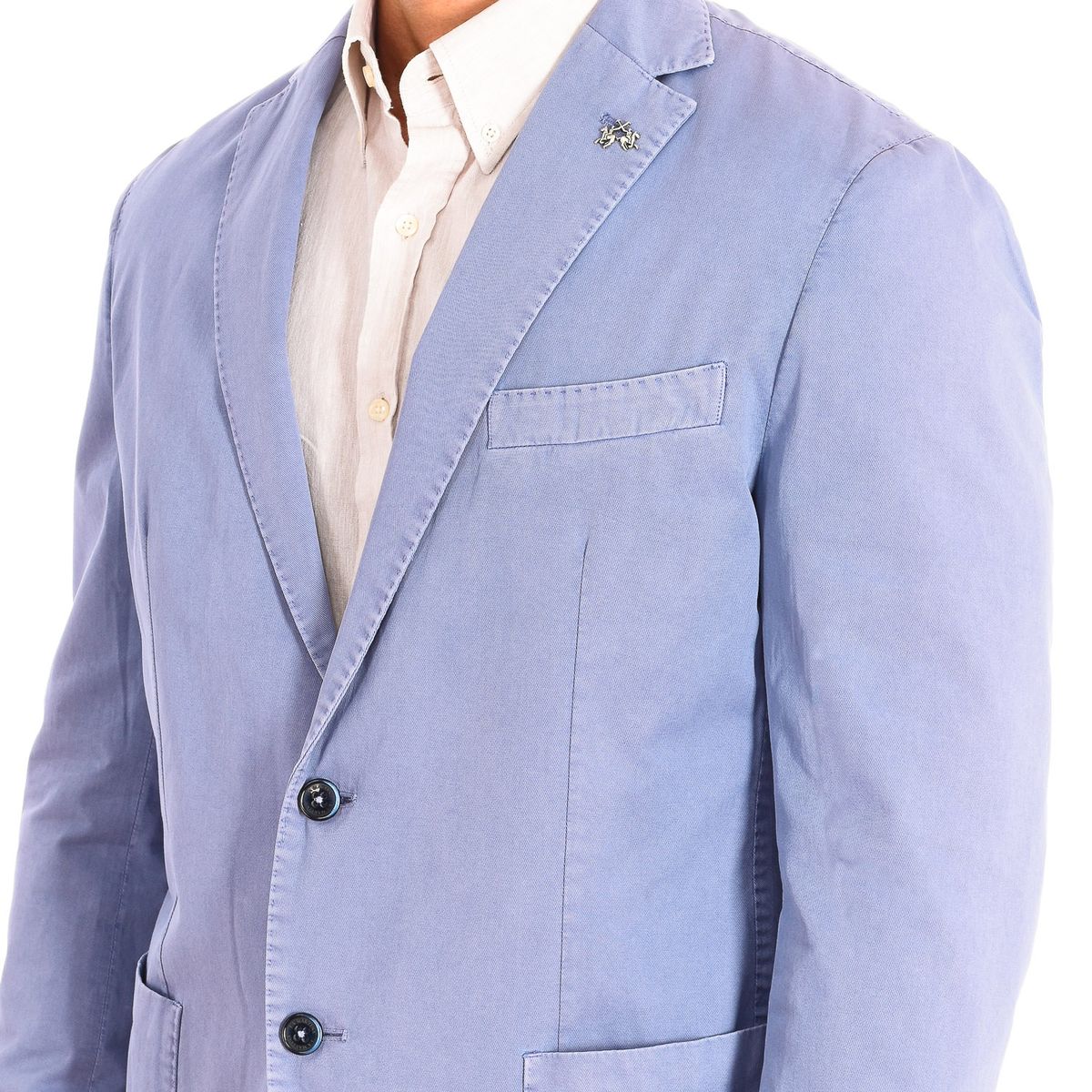 Baumwollblazer mit aufgesetzten Taschen