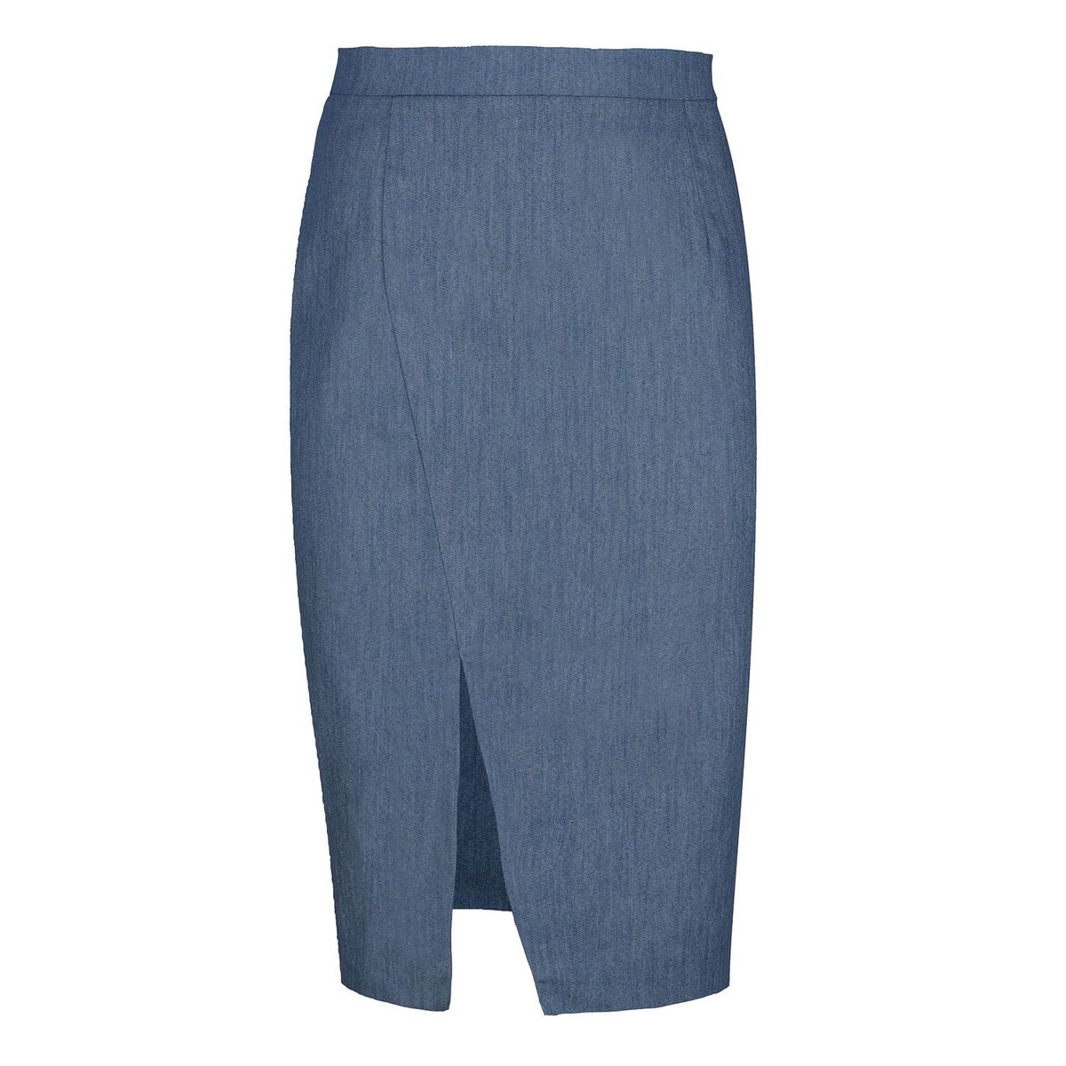 Bleistiftrock im Denim-Look mit Schlitz