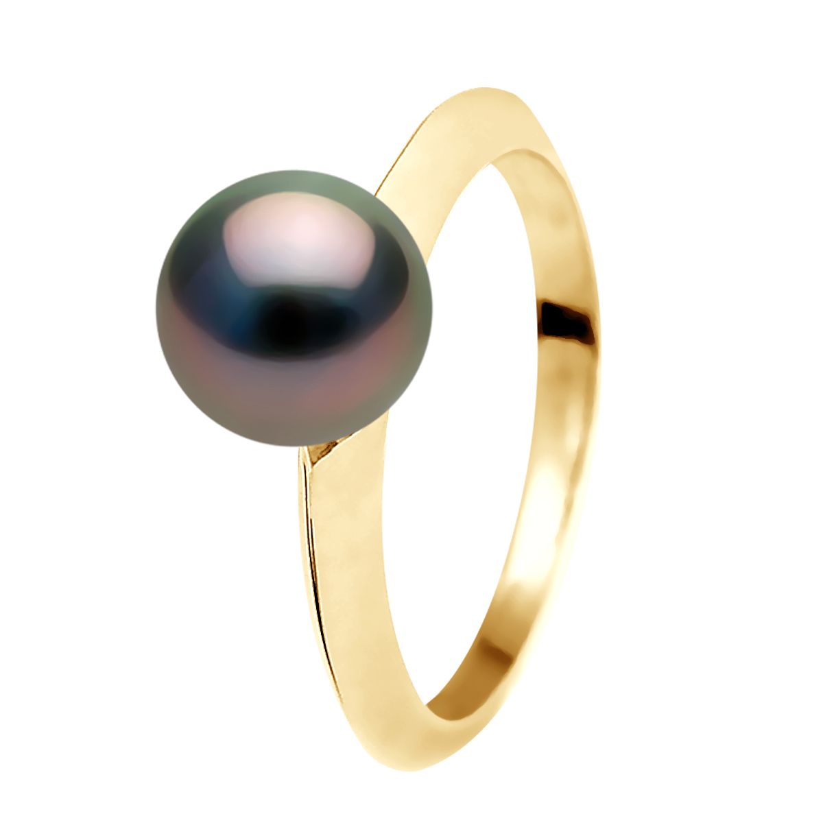 Eleganter Goldring mit Tahitiperle