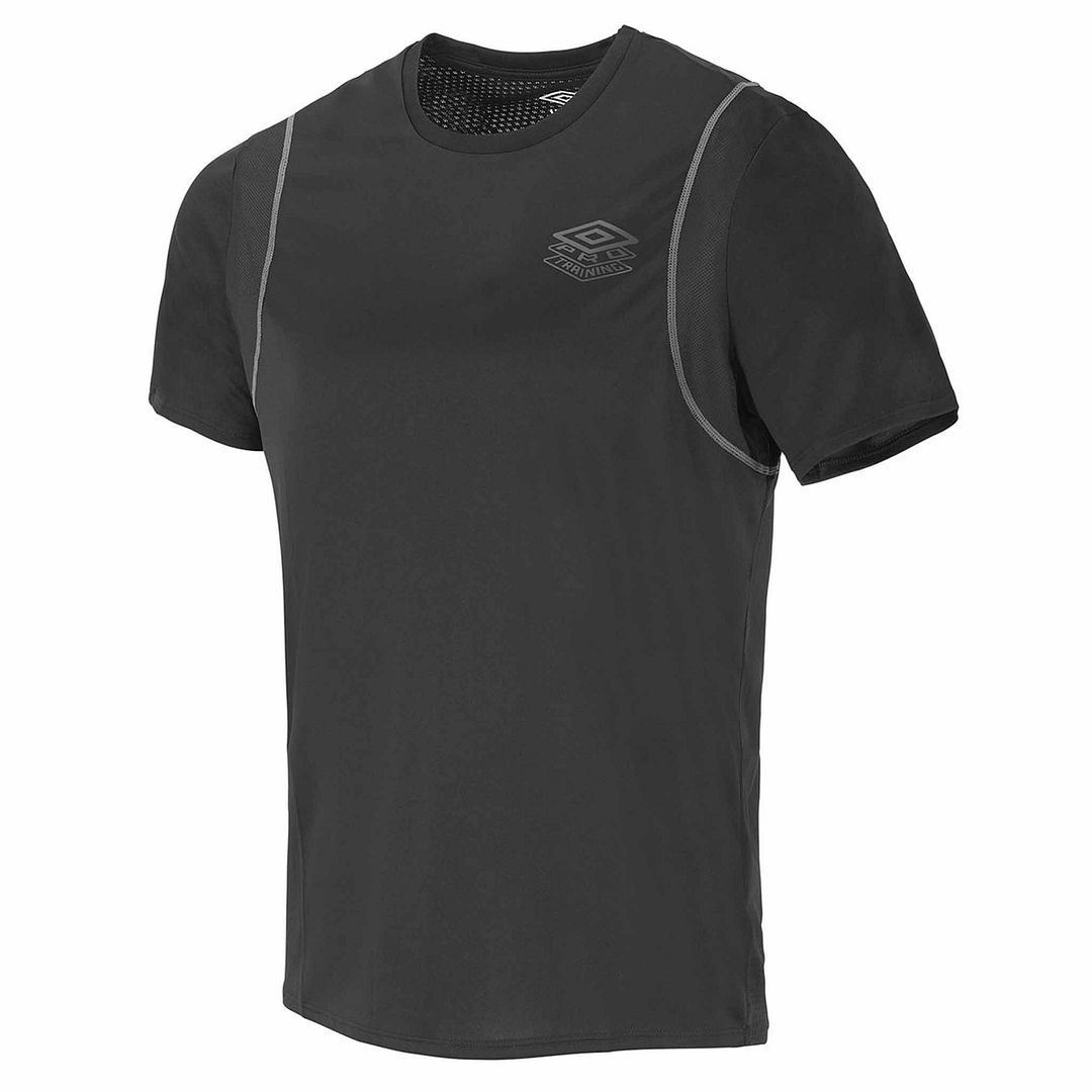 Schwarzes Kurzarm-Trainingsshirt für Herren