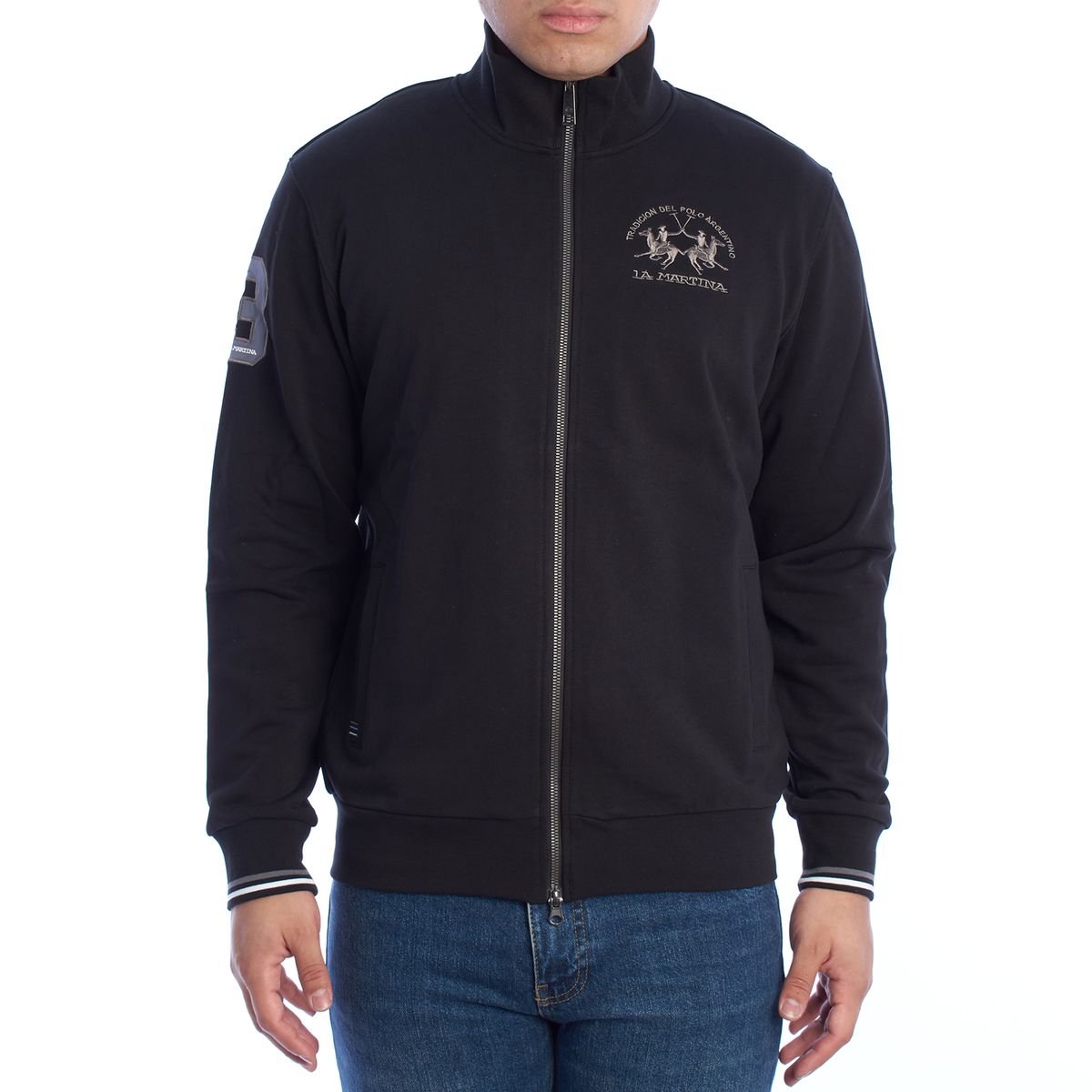 Herren Baumwoll Sweatshirt Jacke mit Reißverschluss