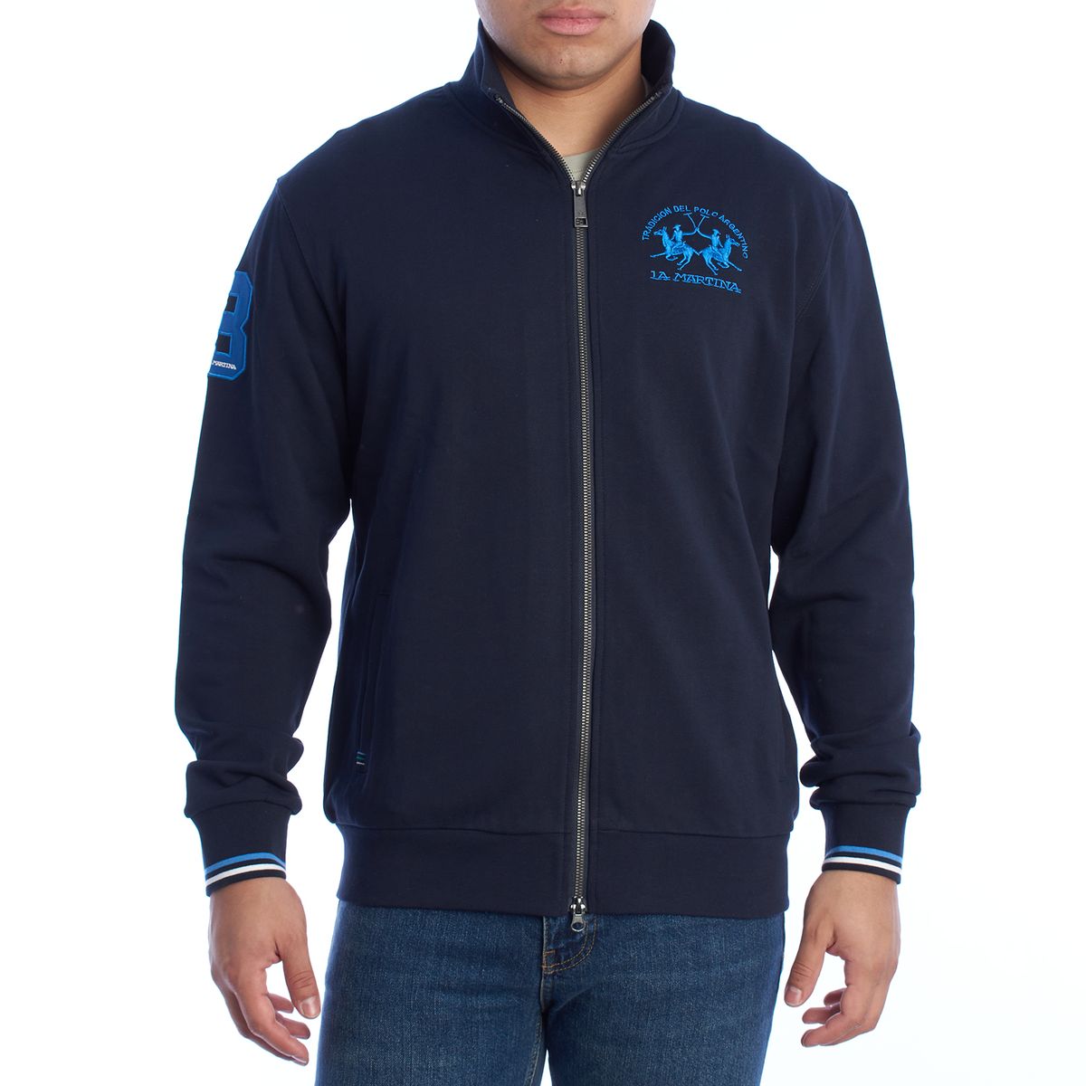 Herren Baumwoll Sweatshirt Jacke mit Reißverschluss