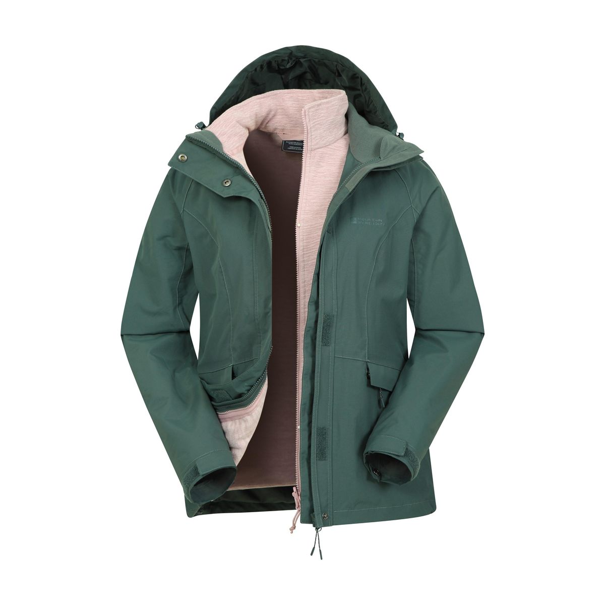 Mountain Warehouse - "Thunderstorm II" Jacke, wasserfest 3 in 1 für Damen (Grün)