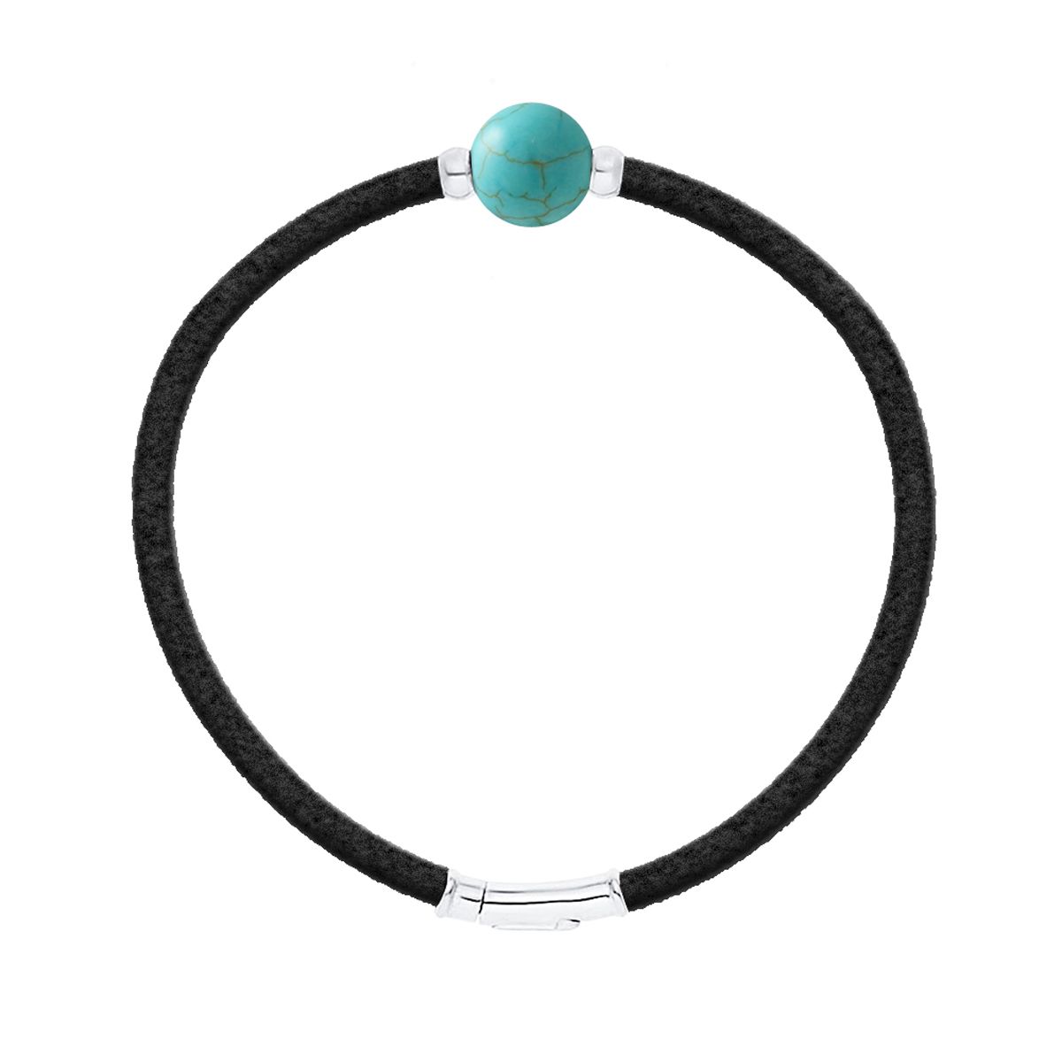 Elastisches Kordelarmband mit Türkisperle
