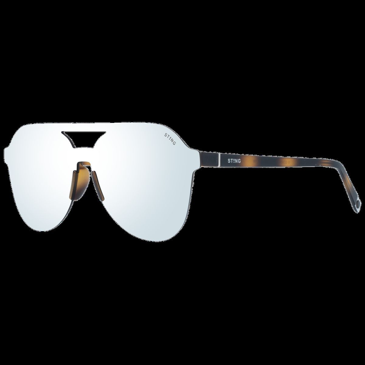 Randlose Mono-Gläser Sonnenbrille Silber