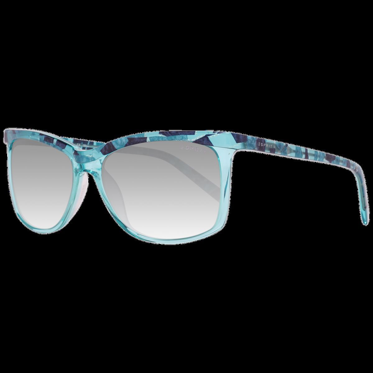Quadratische Sonnenbrille mit blauem Muster