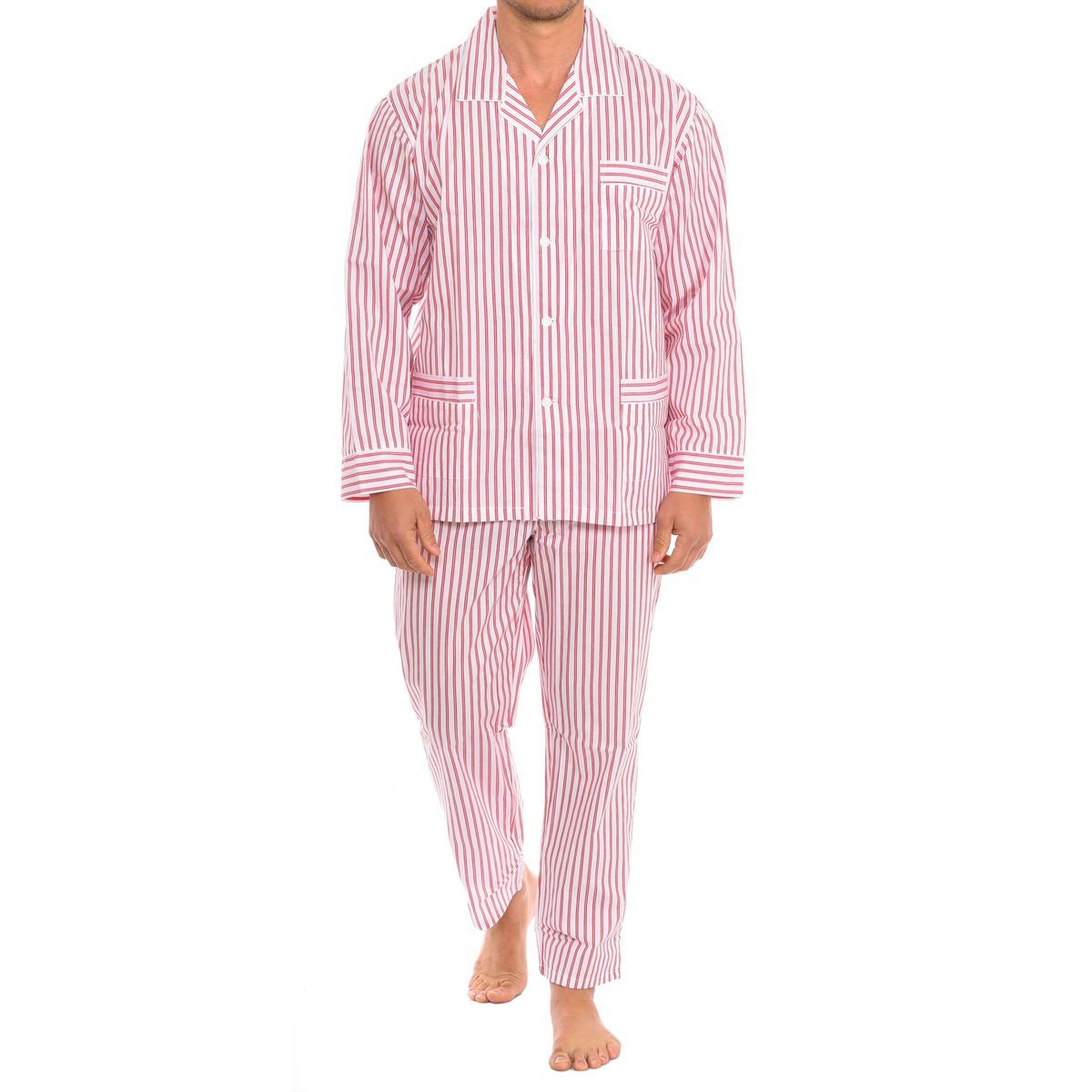 Klassisches gestreiftes Baumwoll-Pyjama-Set