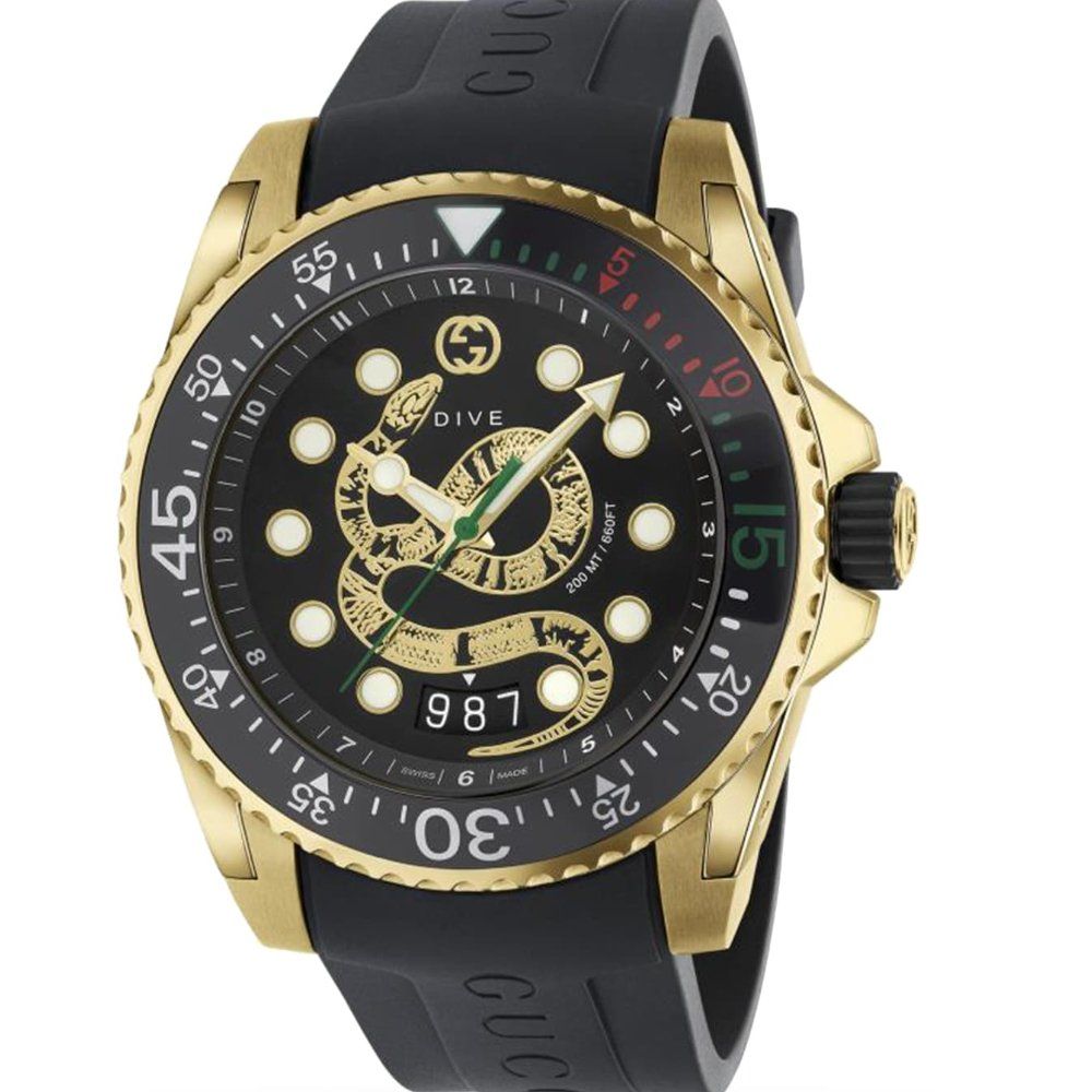 Herren Taucheruhr mit Schlangenmotiv
