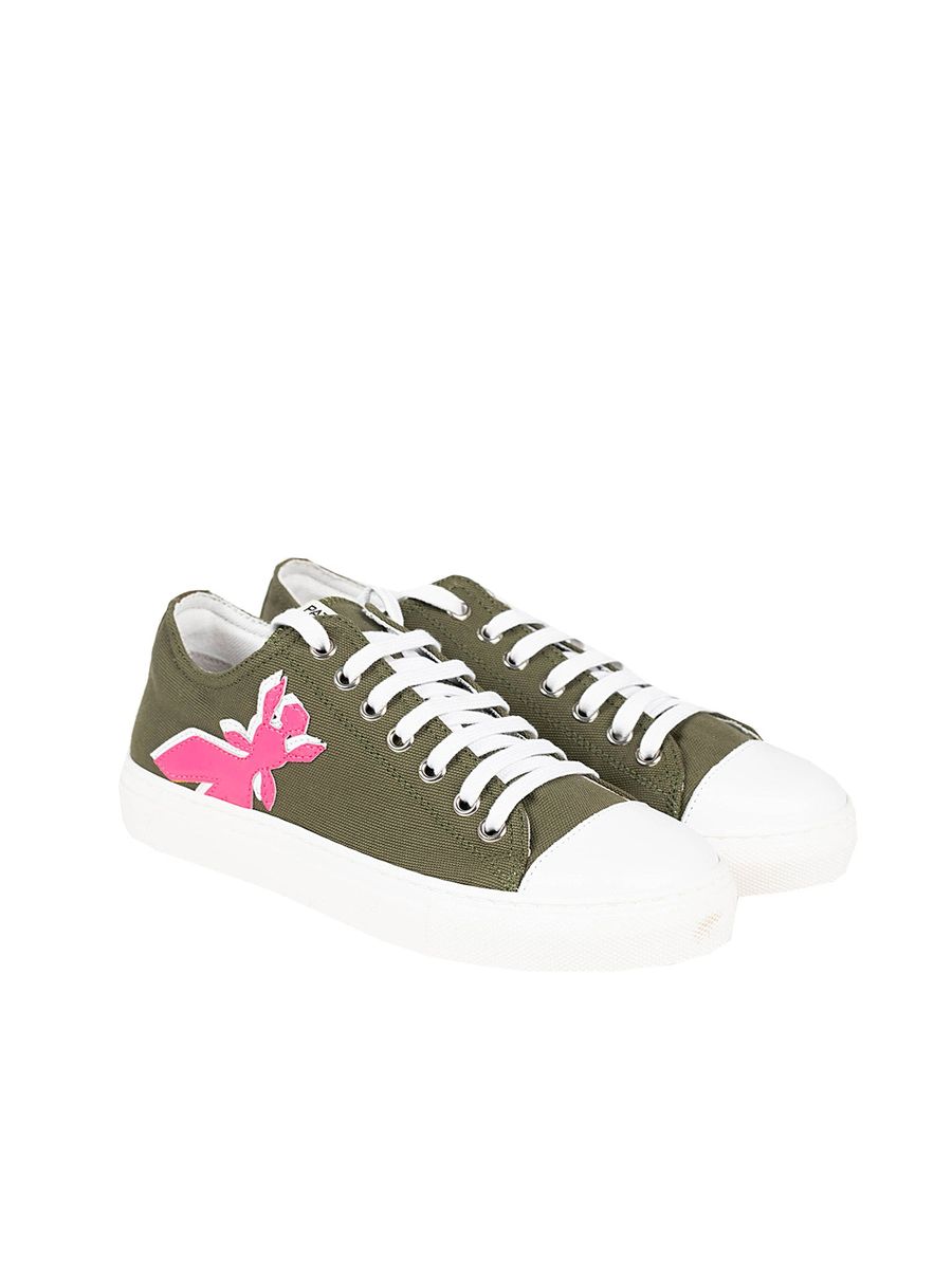 Low-Top Canvas-Sneaker mit Fliegen-Logo