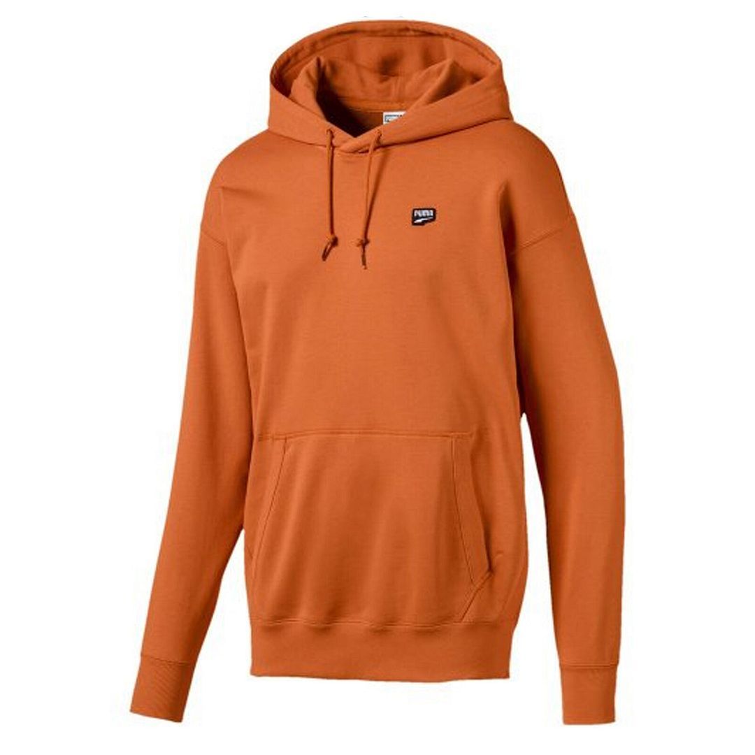 Oranger Kapuzenpullover mit Logo