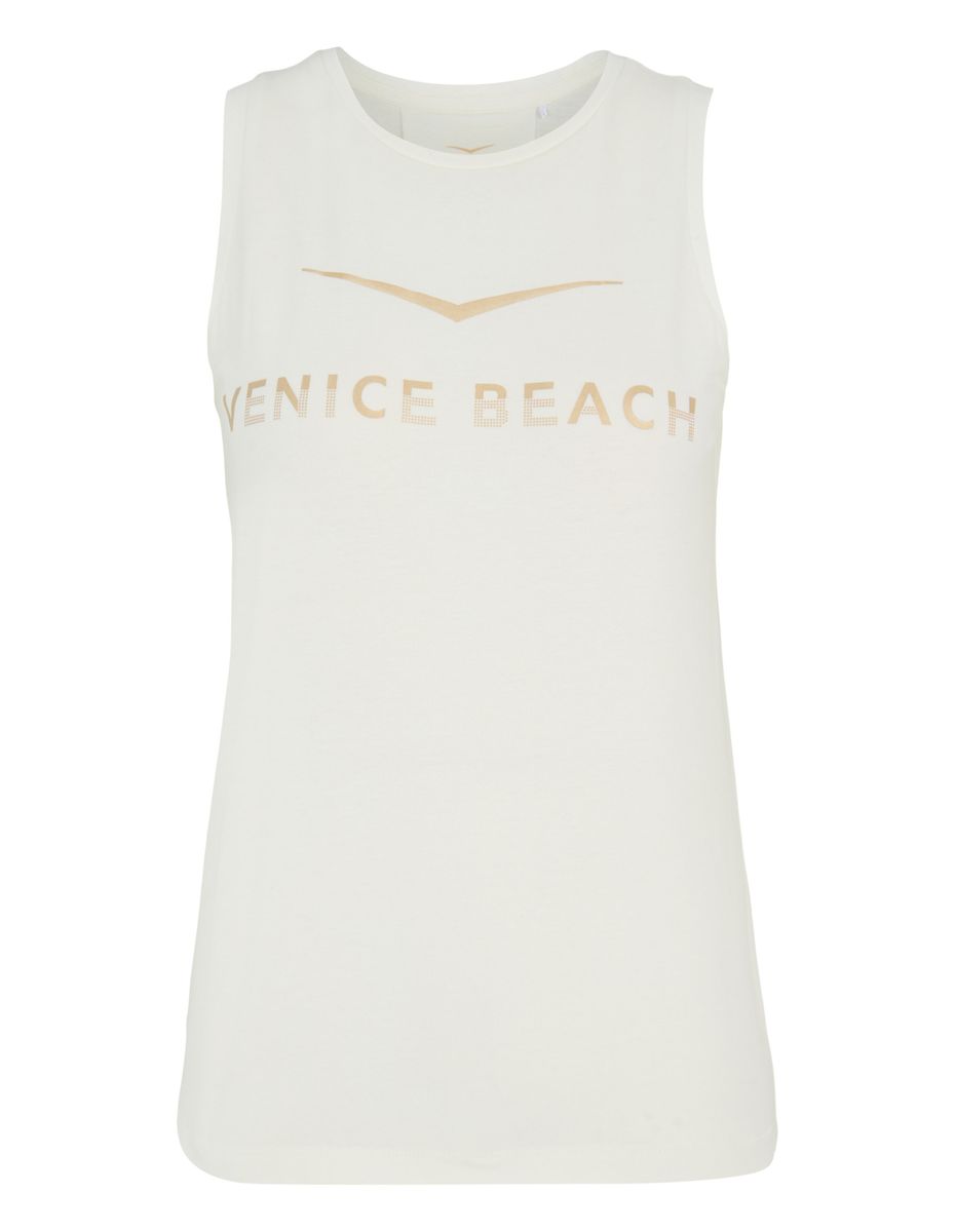 Weißes 'Venice Beach' Tanktop mit Grafik