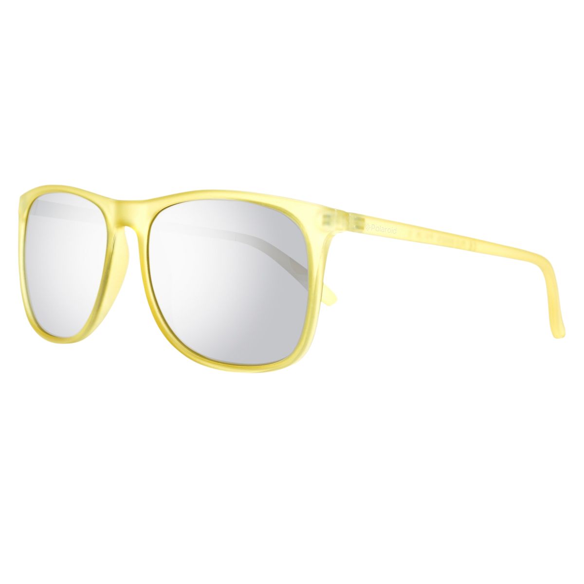 Sonnenbrille mit quadratischem Rahmen und silbernen Gläsern
