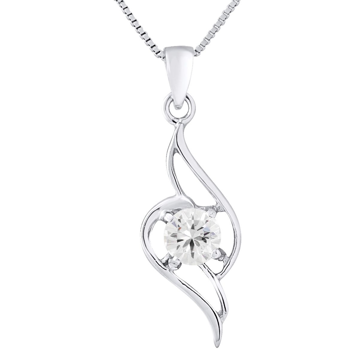 Eleganter Wellen-Anhänger mit Zirkonia