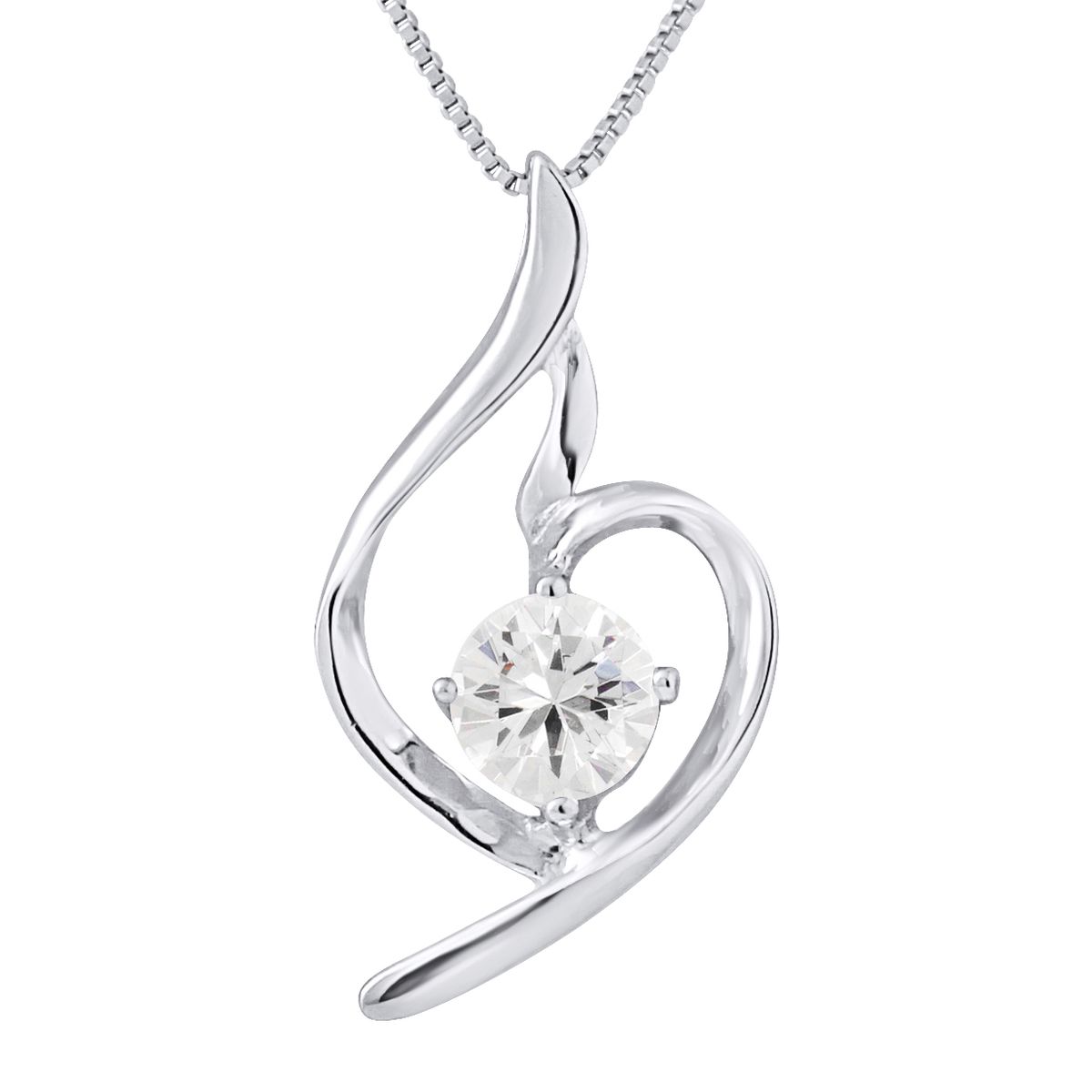 Eleganter Wellen-Anhänger mit Zirkonia