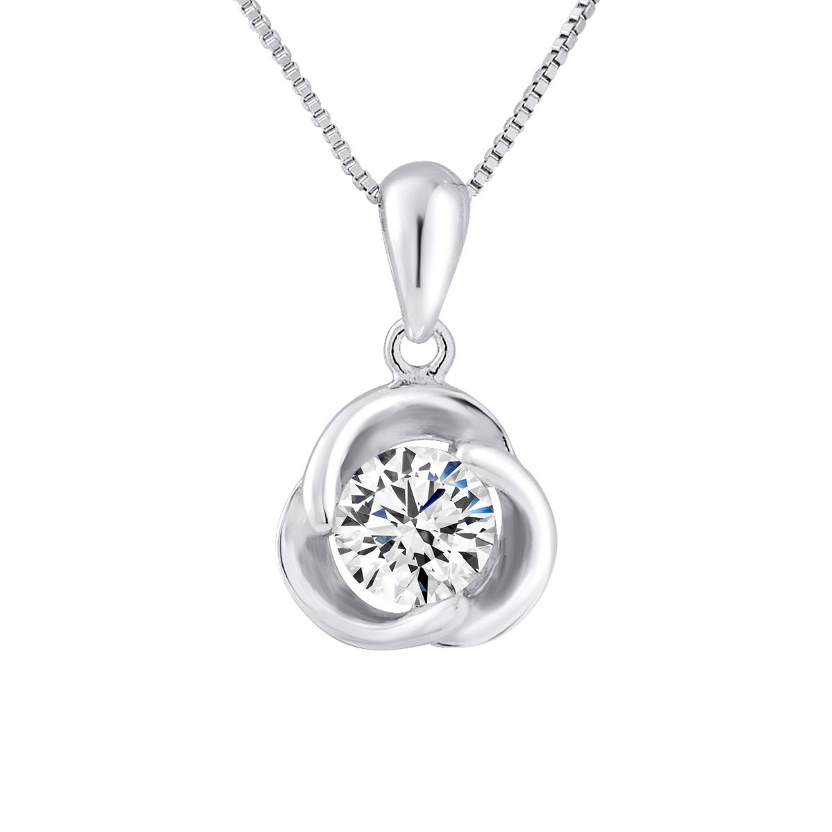 Eleganter Wellen-Anhänger mit Zirkonia
