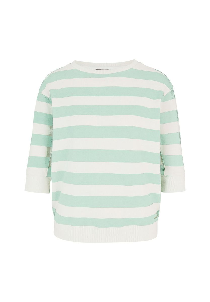 Gestreiftes Sweatshirt mit Dreiviertelärmeln in Relaxed Fit