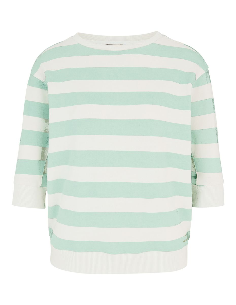 Gestreiftes Sweatshirt mit Dreiviertelärmeln in Relaxed Fit