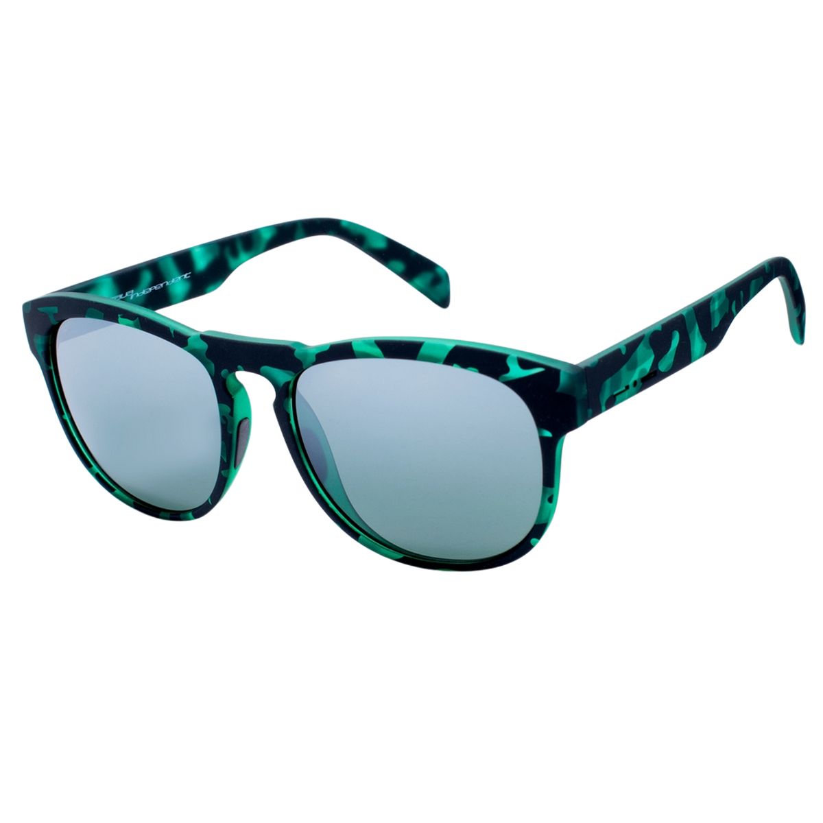 Sonnenbrille mit grünem Camouflage-Acetatgestell