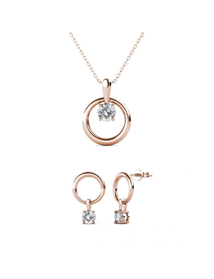 Minimalistisches Roségold-Kristall-Set