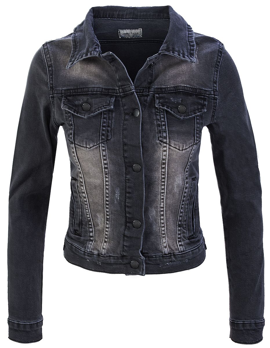 Figurbetonte Jeansjacke mit Knopfverschluss