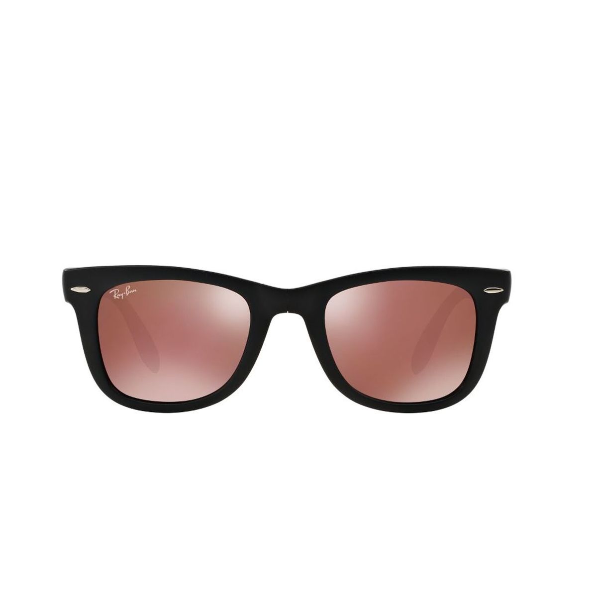 Faltbare Wayfarer Sonnenbrille mit Rosaglas