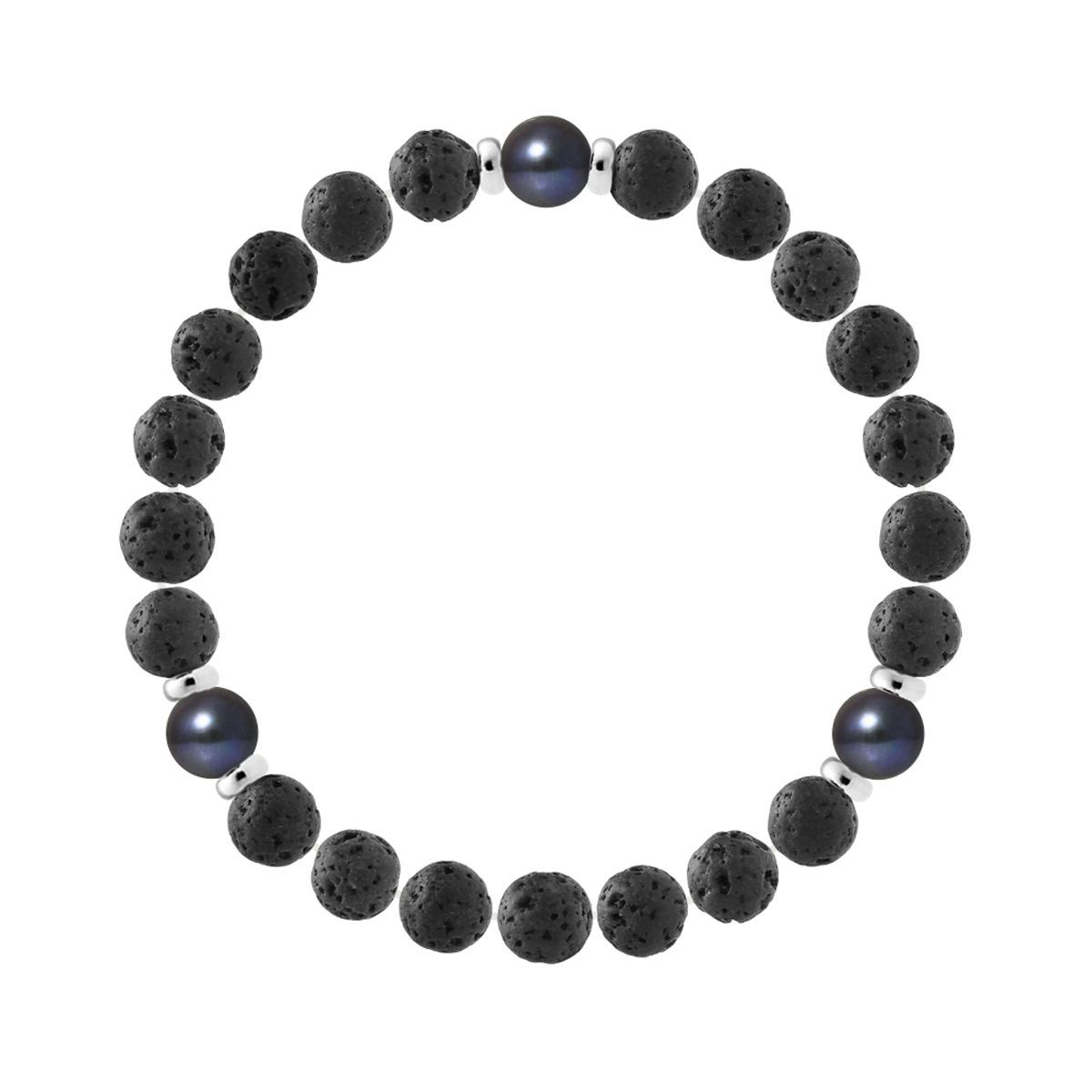 Lavastein und Perlenarmband