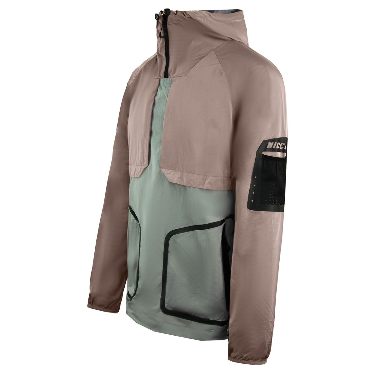 Zweifarbig Blockierte Schlupf-Anorak-Jacke