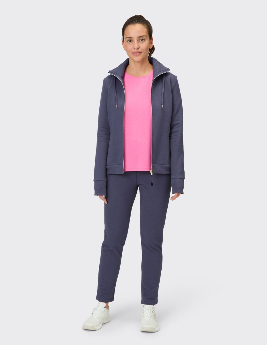 Damen Sweatshirt mit hohem Kragen und Reißverschluss