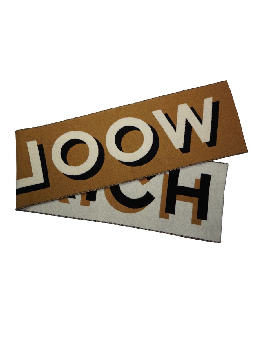 Markanter Jacquard-Schal mit Intarsien-Logo