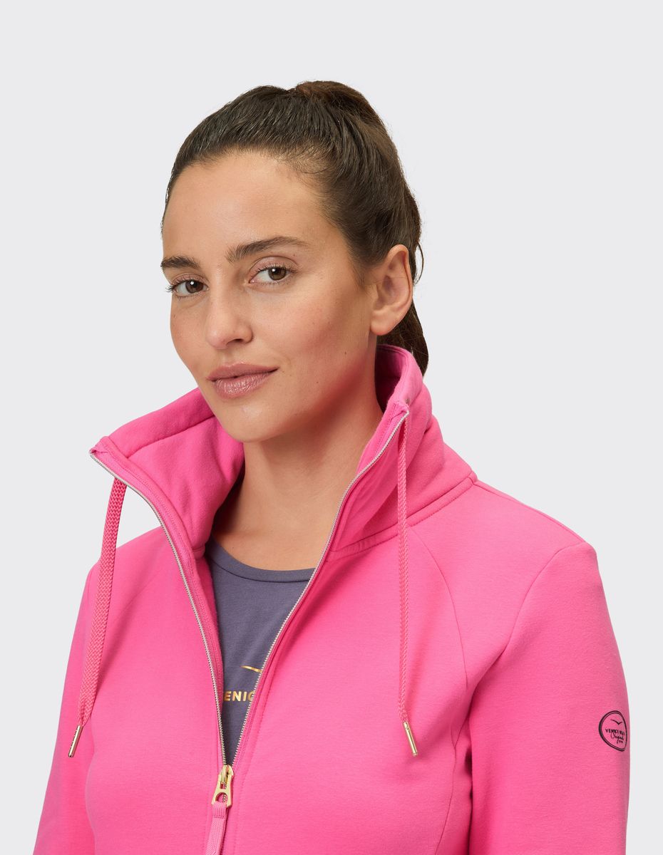 Sweatjacke mit Stehkragen und Reißverschluss