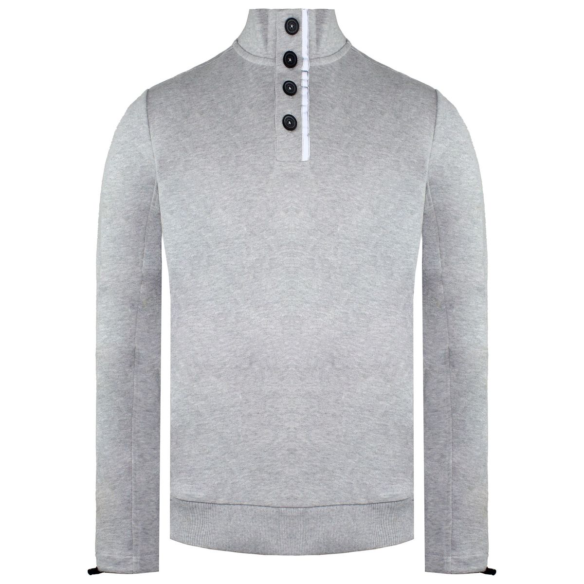 Herren Pullover mit Knopfleiste und Stehkragen