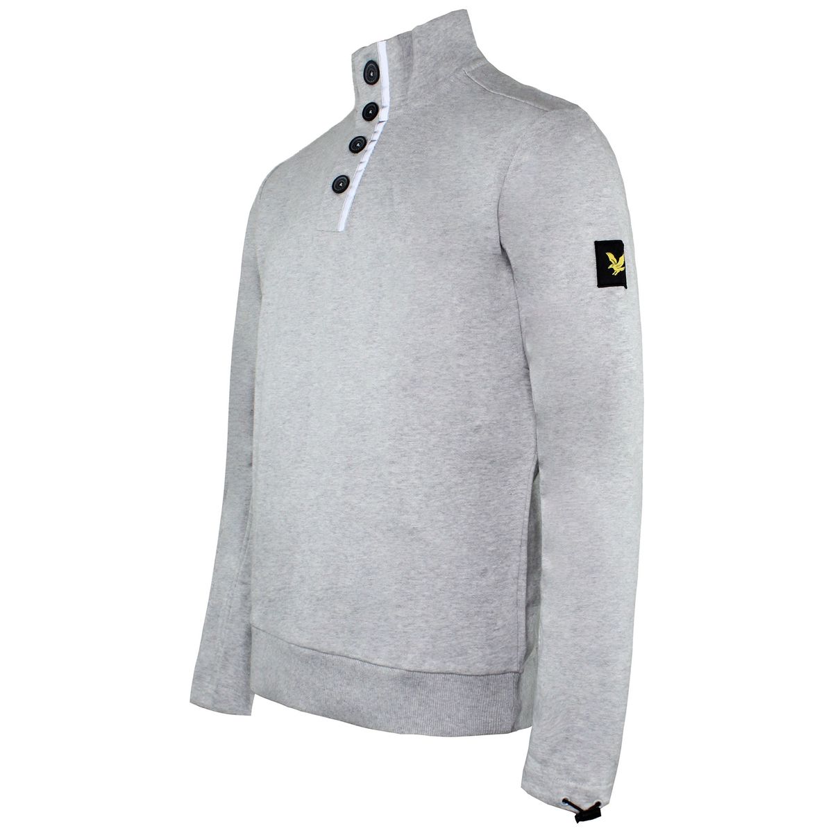 Sweatshirt mit Knopf-Stehkragen
