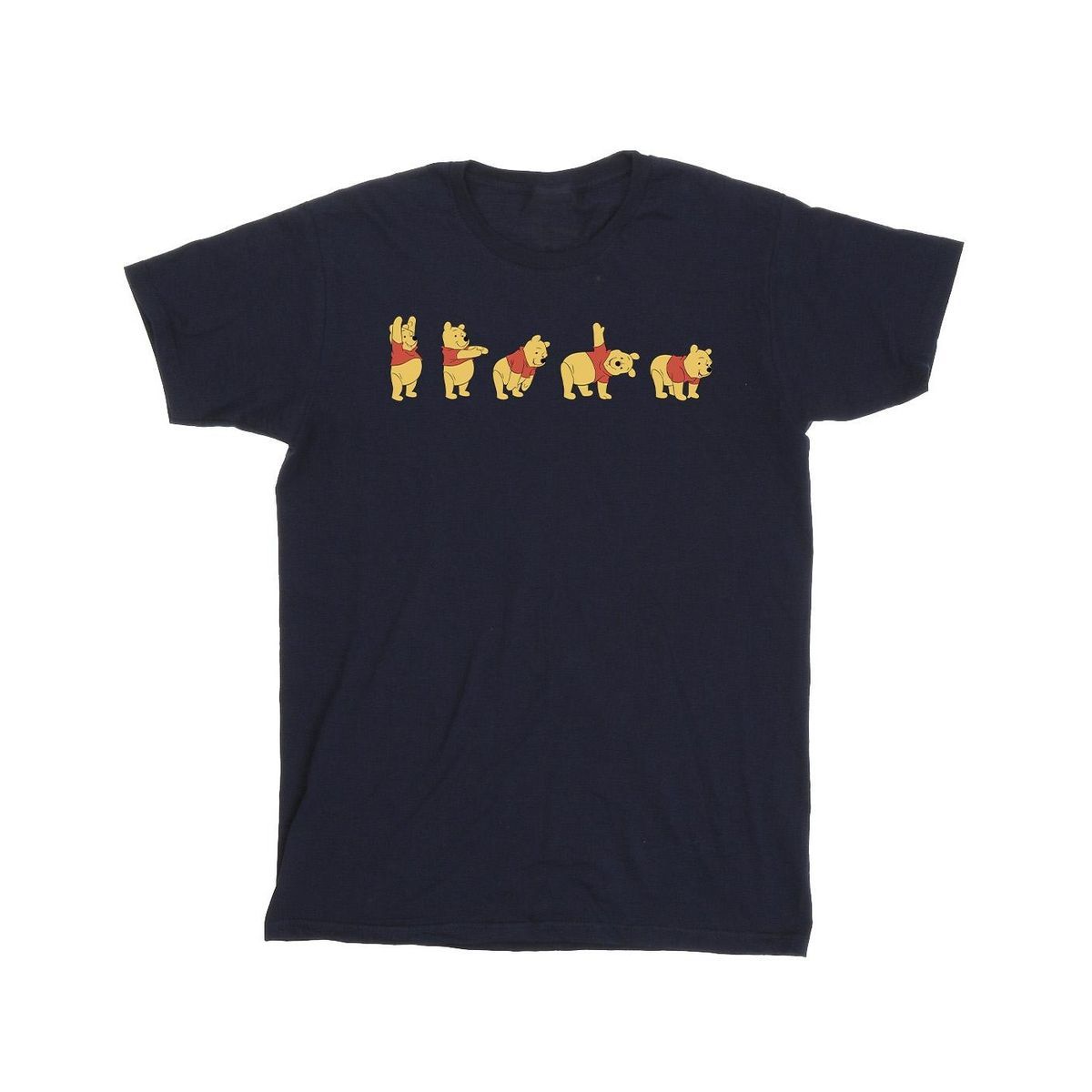 Disney - "Winnie The Pooh Stretching" T-Shirt für Herren (Marineblau)