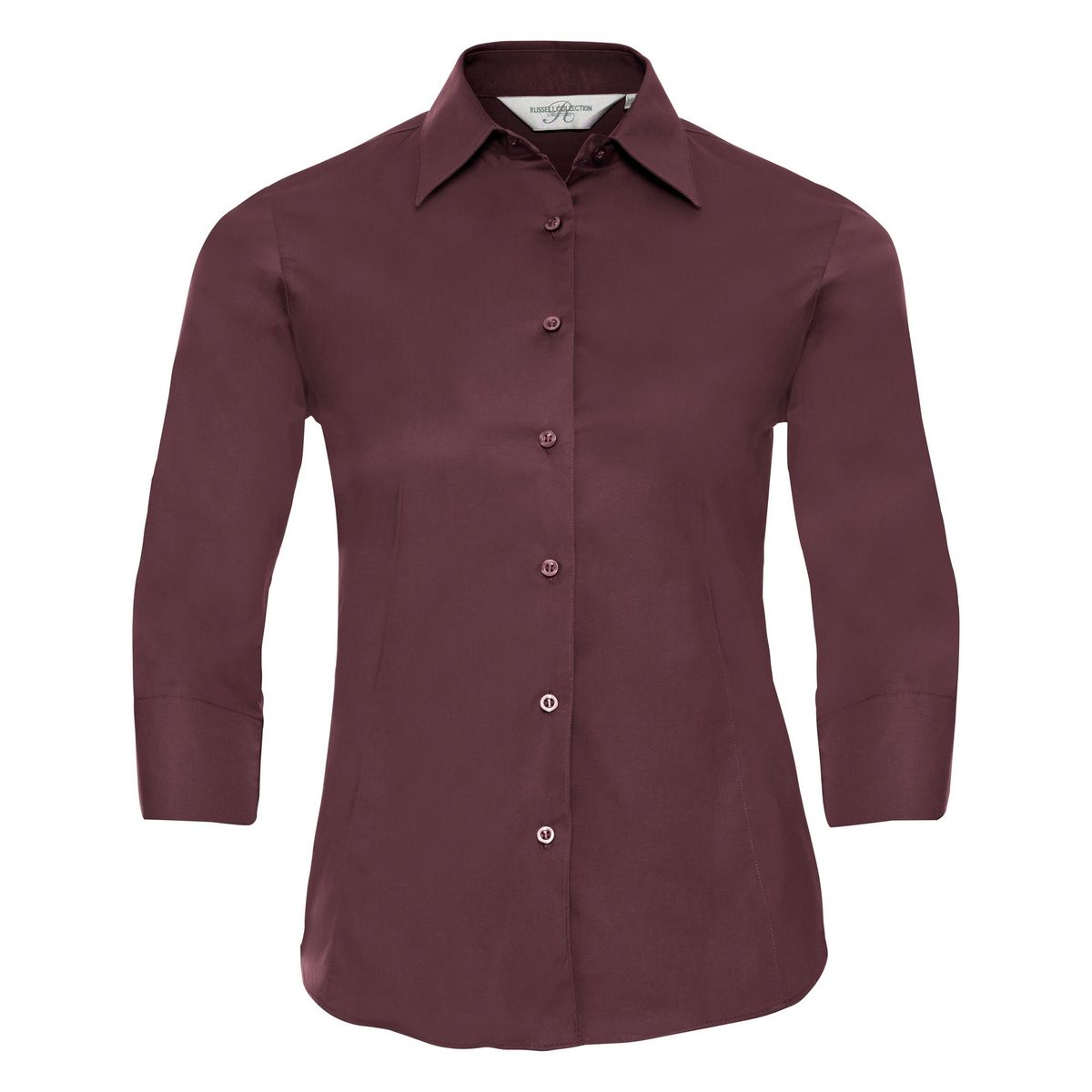Russell Collection - Bluse mit 3/4-Ärmeln - Damen (Bordeaux)