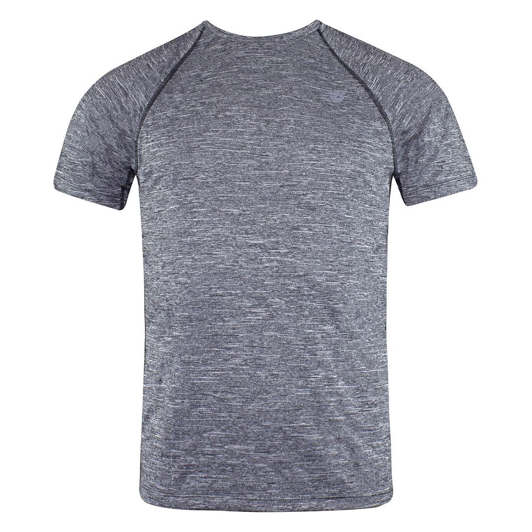 Graues meliertes T-Shirt mit Rundhalsausschnitt