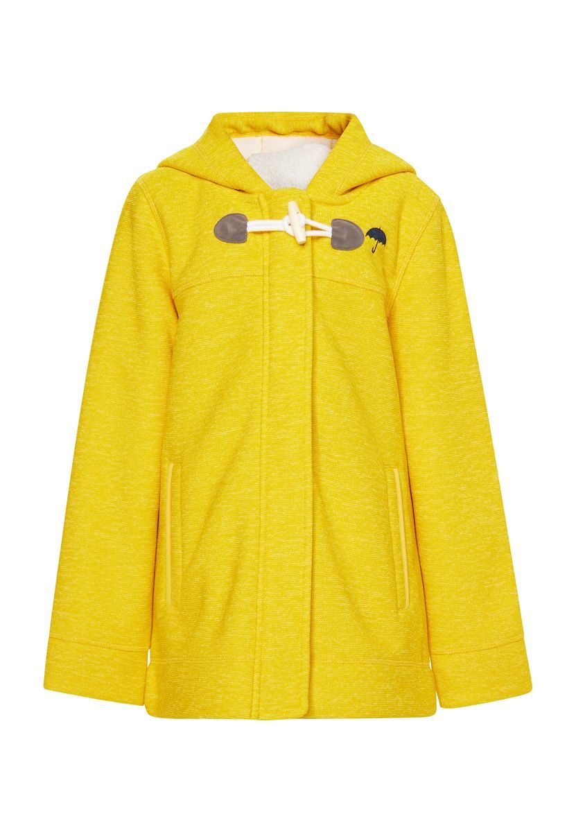 Mädchen Fleece Dufflecoat mit Kapuze