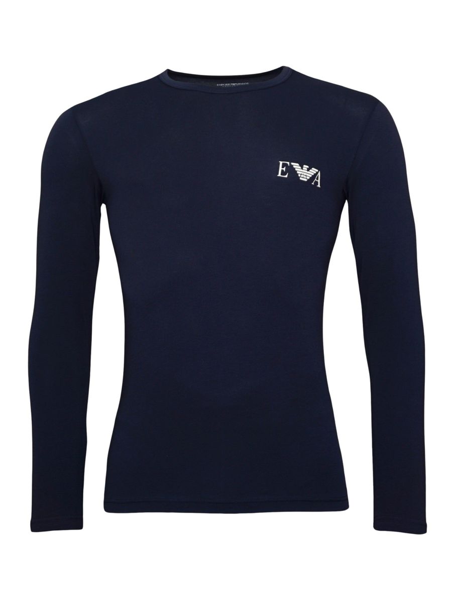 Klassisches Marineblaues Langarmshirt