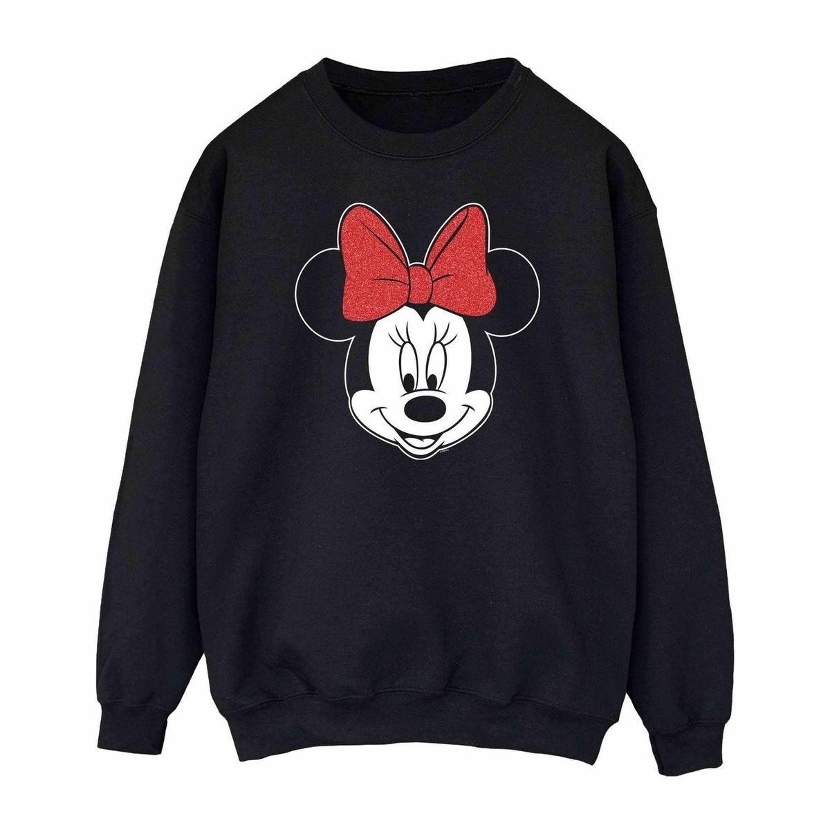 Disney Damen/Damen Minnie Mouse Kopf Sweatshirt (Schwarz)