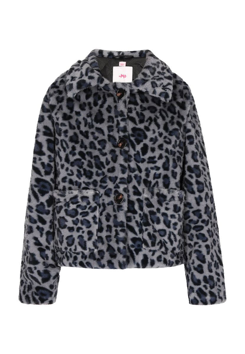 Jacke aus Kunstfell mit Leopardenmuster