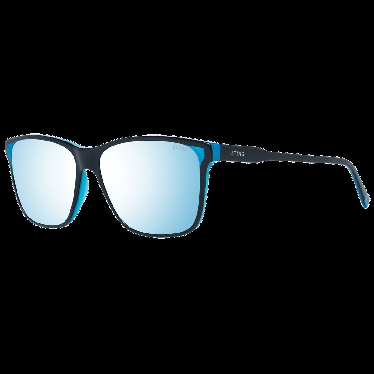Moderne Trapez-Sonnenbrille mit verspiegelten Gläsern