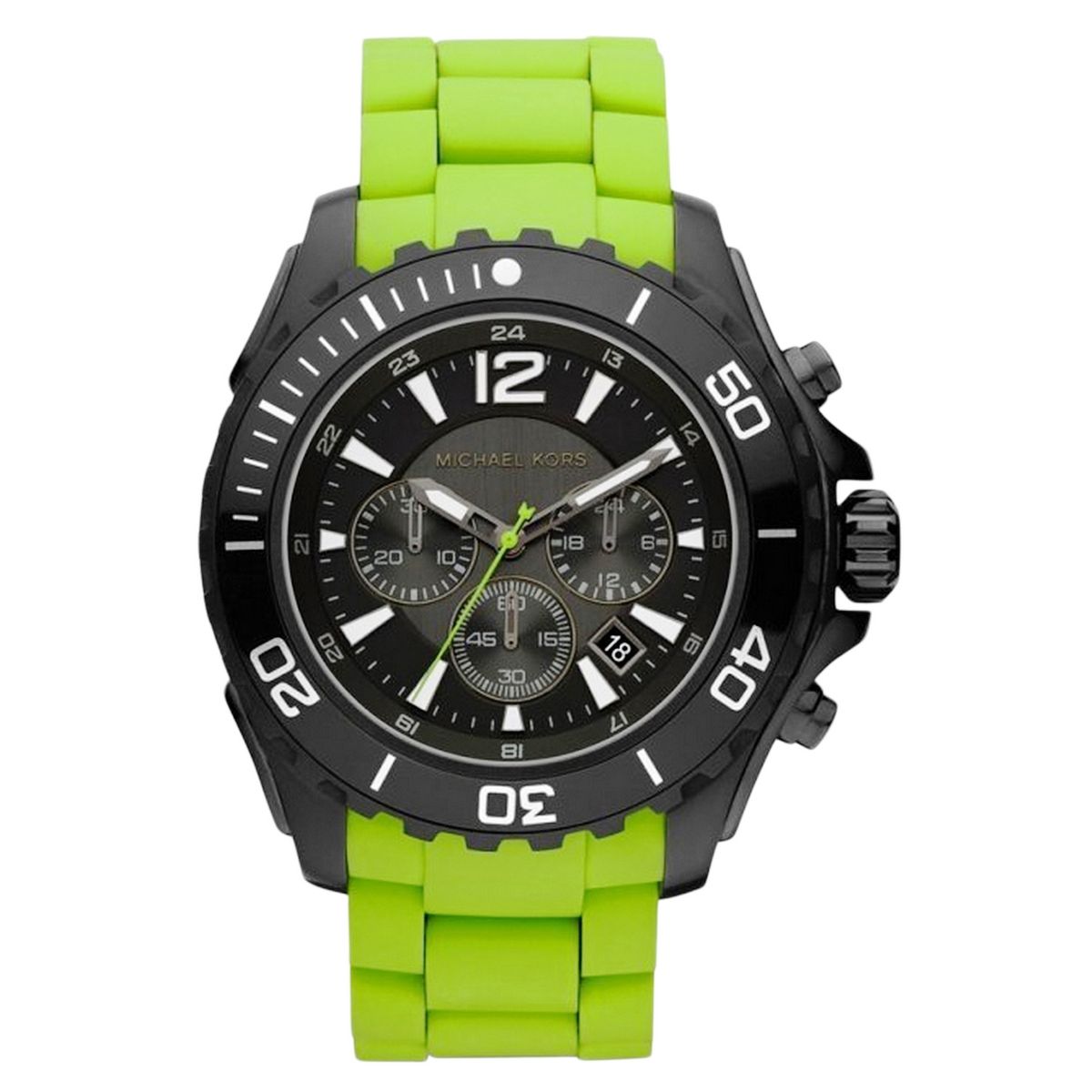 Sportliche Chronograph Uhr mit gelbem Armband