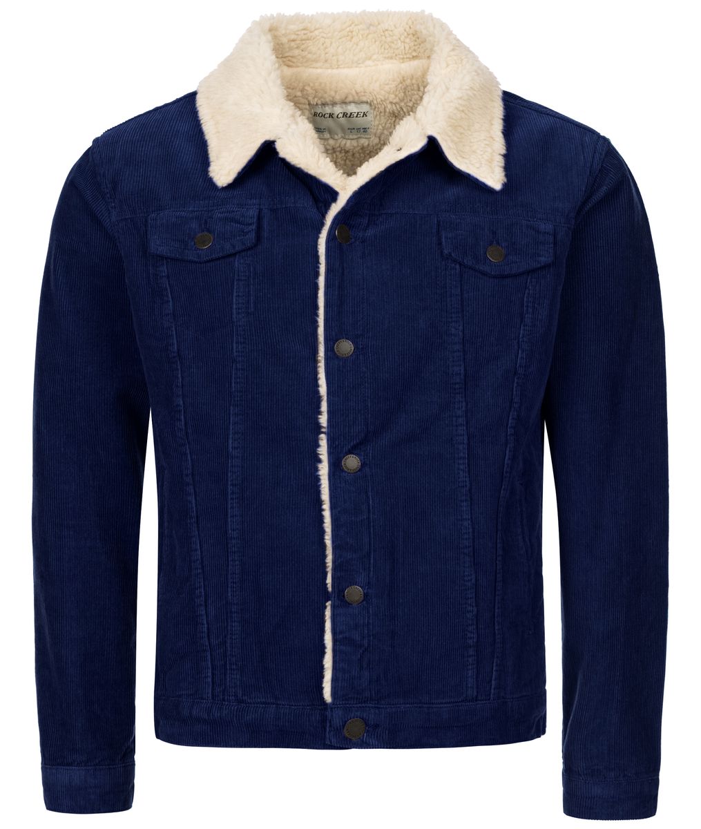 Herren Cordjacke mit Teddyfellkragen